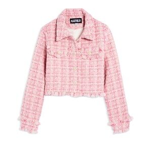 Katie J Charlize Tween Jacket. Pink Tweed. Big kid, size small